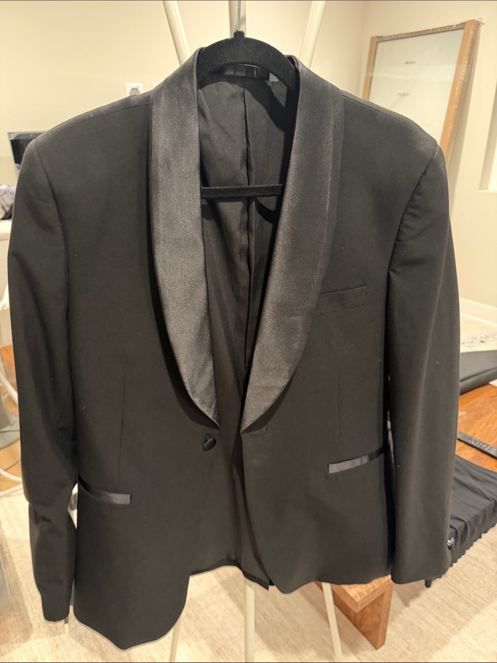 Black Shawl Collar Tuxedo Blazer - Mens